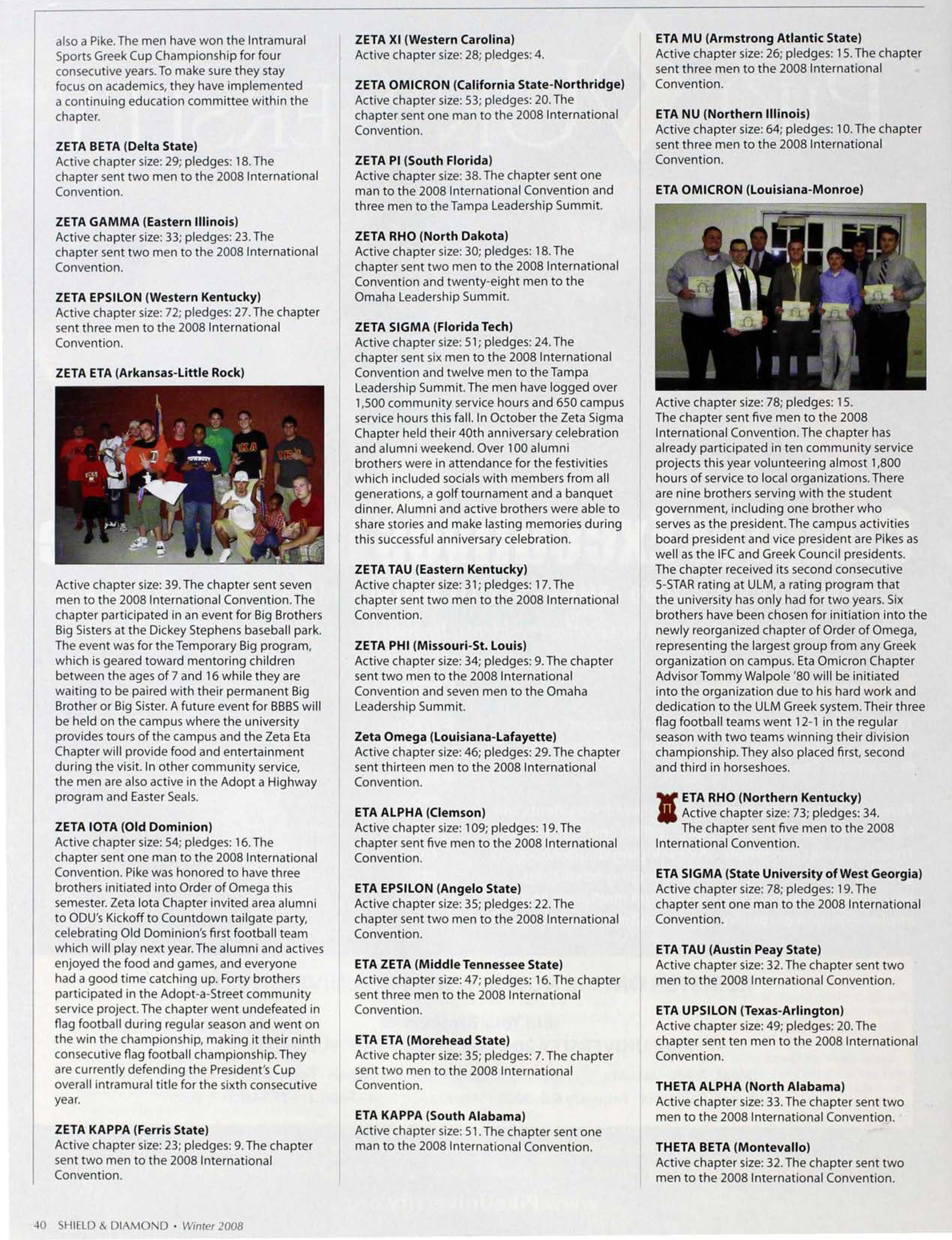 Chapter Notes, Continued, Winter 2008